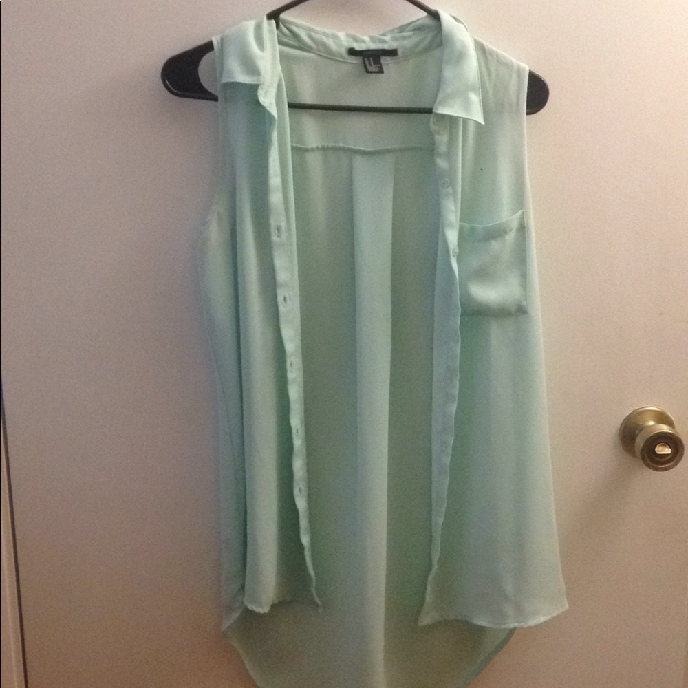 Forever 21 sheer blue top